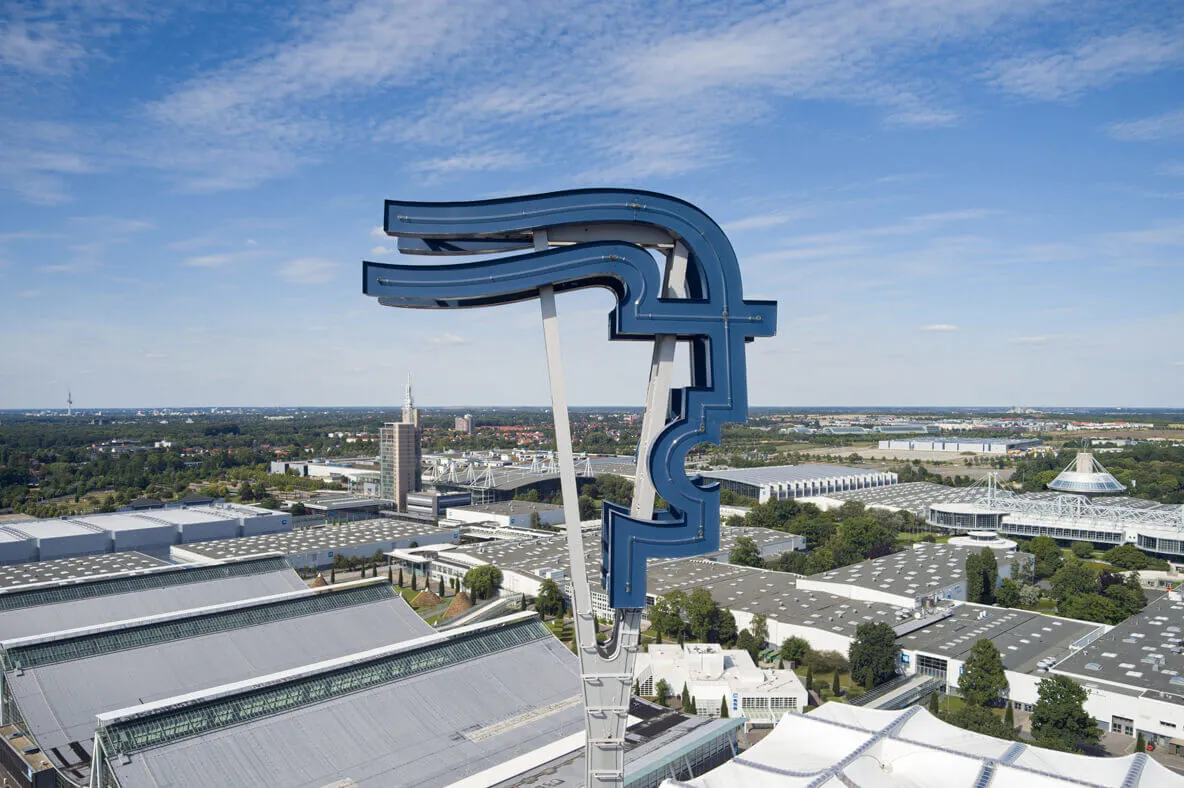 Deutsche Messe Hannover fairground sign